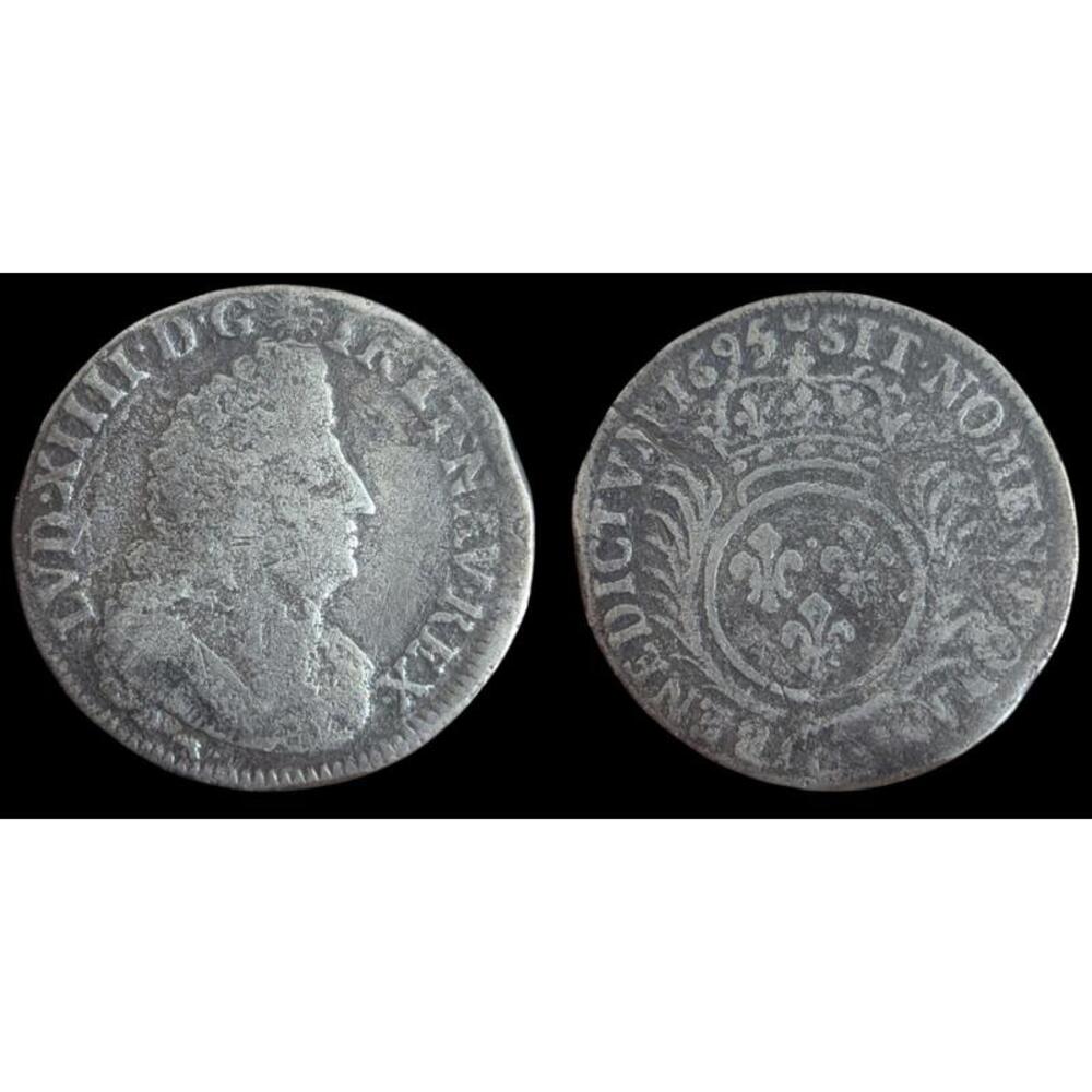 Louis XIV 12Th Ecu With Palms 1695 In Paris